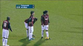 Ronaldinhos Perfect Freekick Goal  PortsmouthAC Milan [upl. by Alviani]