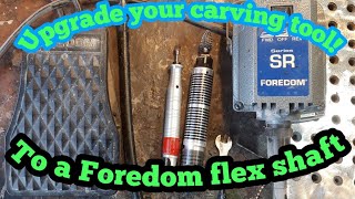 Upgrade your wood Carving tool to a Foredom flex shaft Foredom Power carver carving burrs [upl. by Cissie111]