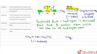 Assertion2Bromobutane on reaction with sodium ethoxide in ethanol gives 1butene as [upl. by Dasya681]