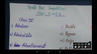 spell bee competition for class 4th amp 5th [upl. by Latnahc]