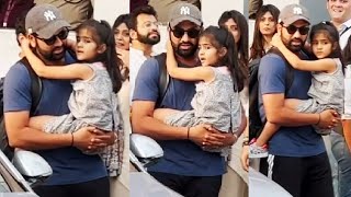 Rohit Sharma With Daughter amp Wife Ritika Sajdeh Return Back To Mumbai [upl. by Yllas]