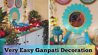 Ganesh chaturthi decoration at home Ganpati makar decoration festive Decoration [upl. by Tomkiel]