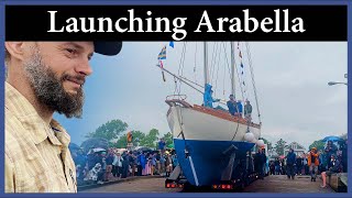 Launching His First Boat After 7 Years of Hard Work  Ep 271  Journey of a Wooden Boat [upl. by Nodarse]