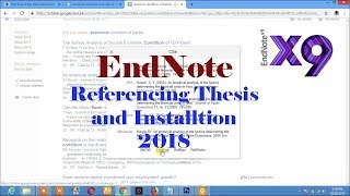 EndNote X9 Installtion and Use Tutorial 2018 [upl. by Ennobe]