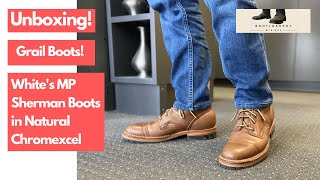 Unboxing Whites MP Sherman in Natural Chromexcel  Grail Boots From eBay [upl. by Wehrle]