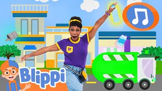 Garbage Truck Meekah  Blippi 🚀  Nursery Rhymes [upl. by Ailekat730]