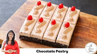 Eggless No Oven Bakery Style Chocolate Pastry Recipe  Easy Chocolate Pastry Recipe [upl. by Hake457]