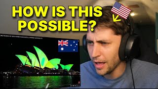 American reacts to NEXT LEVEL light show in Sydney quotVIVIDquot [upl. by Attelrahs]