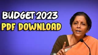 How to download budget 202324 pdf  budget 2023 key highlight pdf download [upl. by Virgel]