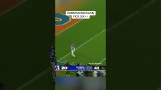 Florida DB Cormani McClain Gets The First Pick 6 of His Career [upl. by Etessil563]