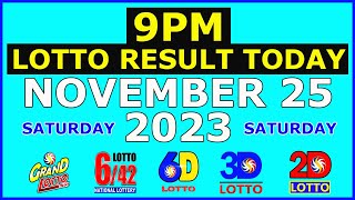 9pm Lotto Result Today November 25 2023 Saturday [upl. by Torre985]