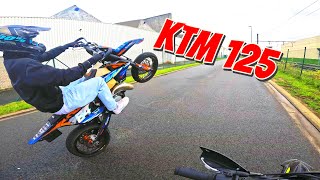 125 CC KTM SUPERMOTO DOING WHEELIES  SHERCO SMRS GOPRO POV RIDE [upl. by Narf]