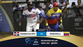 Highlights  Game 11 Dominican Rep vs Venezuela  2024 WBSC Mens Softball World Cup  Group A [upl. by Awram]