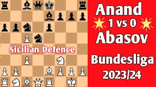 Anand vs Abasov  Bundesliga 202324 chess [upl. by Aloap622]