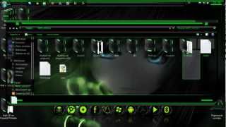 NUEVO PACK DE PERSONALIZACION TEMA RAZER GREEN PARA WINDOWS 7 [upl. by Ethelstan]