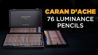 CARAN DACHE Luminance Colour Pencils  Wooden Box Set of 76 [upl. by Ahsinit]