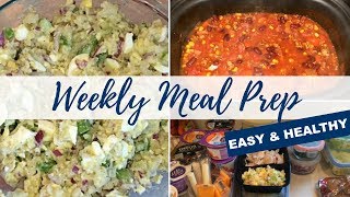 Healthy Weekly Meal Prep  Turkey chili low carb “potato” salad [upl. by Nosnorb]