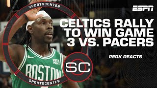 CelticsPacers Game 3 Reaction Jrue Holiday is NOT AFRAID OF THE MOMENT – Perk  SportsCenter [upl. by Nesral797]