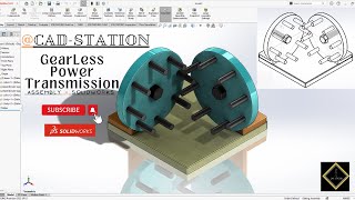 solidworks assembly tutorial  Gearless power transmission [upl. by Harrow]