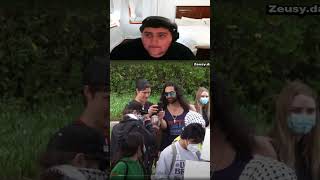 Danny Mullen harassing Palestinian protesters reaction protest freepalestine gaza ucla fyp LA [upl. by Nivert]