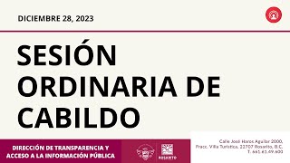 Sesión Ordinaria de Cabildo  28 diciembre 2023 [upl. by Llehcear]