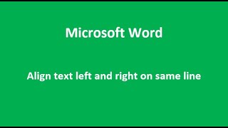 Align text left and right on same line  Microsoft Word [upl. by Oakie]