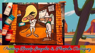 OMG Painting Speedy Gonzales amp Slowpoke Rodriguez 💖 SpeedArt [upl. by Holladay]