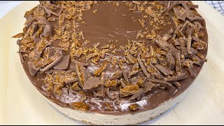 Delicious Creamy Daim No Bake Cheesecake [upl. by Hollington]