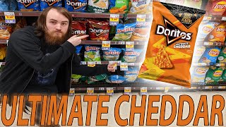 DORITOS NEW ULTIMATE CHEDDAR FLAVORED CHIPS REVIEW [upl. by Eugenle521]