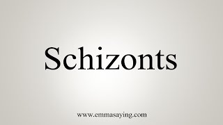 How To Say Schizonts [upl. by Neellek]