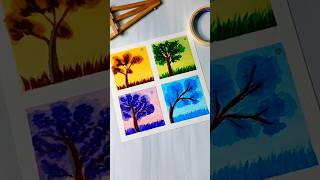 Tree Art Using Brush Pen  Drawing Colorful Trees yt tree drawing shorts MissAgrawal21kids [upl. by Rivers549]