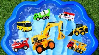 Cars For Kids  Excavator Fire Truck Tayo the bus Crane Truck Learn Name sound Vehicles [upl. by Ennyroc]