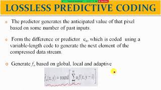 LOSSLESS PREDICTIVE CODING IN IMAGE COMPRESSION [upl. by Lacee]