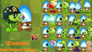 Pvz 2 Gameplay  Mega Gatling Pea amp Torchwood Combo Vs All Peashooters  Team Plant Vs Team Plant [upl. by Col]