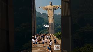 Brazil ☺️ christtheredeemer braziltourism brazil mythumbmark viralvideo viralshort statue [upl. by Arykahs]