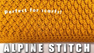 Alpine Stitch Must Learn Crochet Scarf Stitch [upl. by Hutt599]