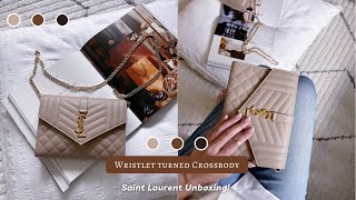 Saint Laurent Unboxing  Envelope Clutch Turned Crossbody [upl. by Quintana]