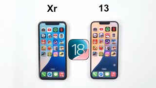 iOS 18 Comparison  iPhone XR vs iPhone 13 Speed Test [upl. by Arakawa11]