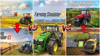 Fs 14 vs Fs 16 vs Fs 18 vs Fs 20 vs Fs 23 harvester farming Live GAMEPLAY farming livestream [upl. by Emera]