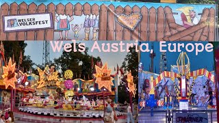 Volksfest in Wels 2024austria europe ออสเตรียยุโรปงานสวนสนุกงานวัดฝรั่ง [upl. by Doig]