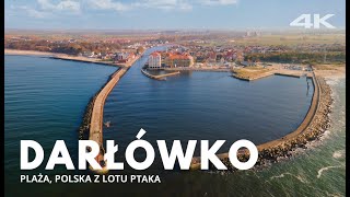 DARŁÓWKO z drona 4K  Plaża miasto z drona polska z lotu ptaka 2021 wakacje nad morzem [upl. by Dearr]