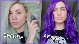 Grey To Purple Hair Transformation Vlog [upl. by Elvis]