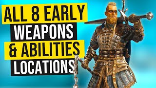 Assassins Creed Valhalla  ALL 8 Weapons amp Abilities EARLY Locations BEFORE You Go To England [upl. by Swee]