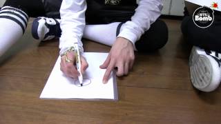 BANGTAN BOMB Jung kook is drawing quot좋아요quot [upl. by Eglantine414]