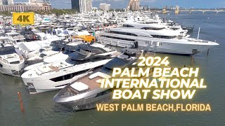 2024 Palm Beach International Boat Show Stunning 4K Footage Downtown West Palm Beach Florida [upl. by Ellehcirt646]