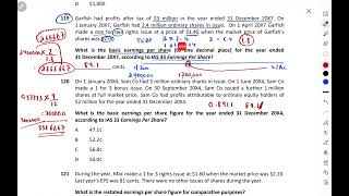 ACCA F7FR  Exam kit Solution  Chapter 14  Earning per share EPS MCQs [upl. by Leagiba]