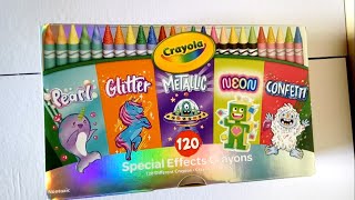 REVIEW Crayola Special Effects Crayons 120count [upl. by Irrej]