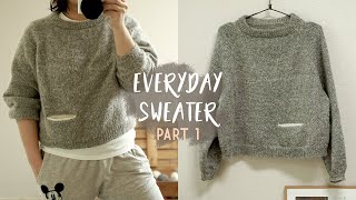 Knit your own Raglan Sweater PART 1│Everyday Sweater│Raglan sweater tutorial│For Beginners and You [upl. by Celtic937]