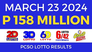 Lotto Result March 23 2024 9pm PCSO [upl. by Adila]