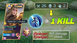 LANCELOT ULTIMATE  ONE KILL THEY THINK I AM USING CHEATS😱🔥 TUTORIAL ONE SHOT [upl. by Anwahsiek]